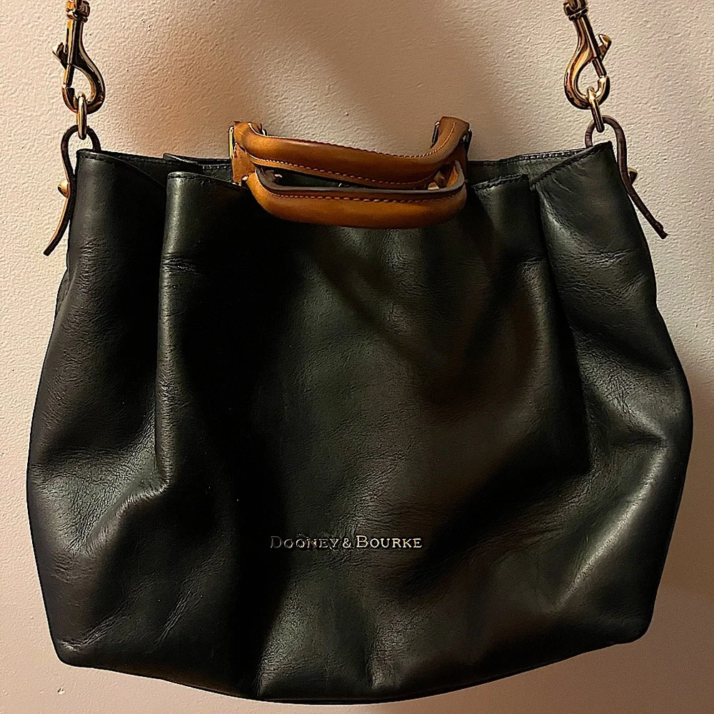 Dooney & bourke black leather bag - Picture 1 of 15